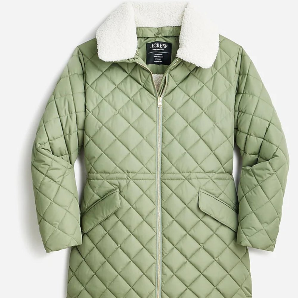 Quilted Sherpa-Lined Puffer Jacket